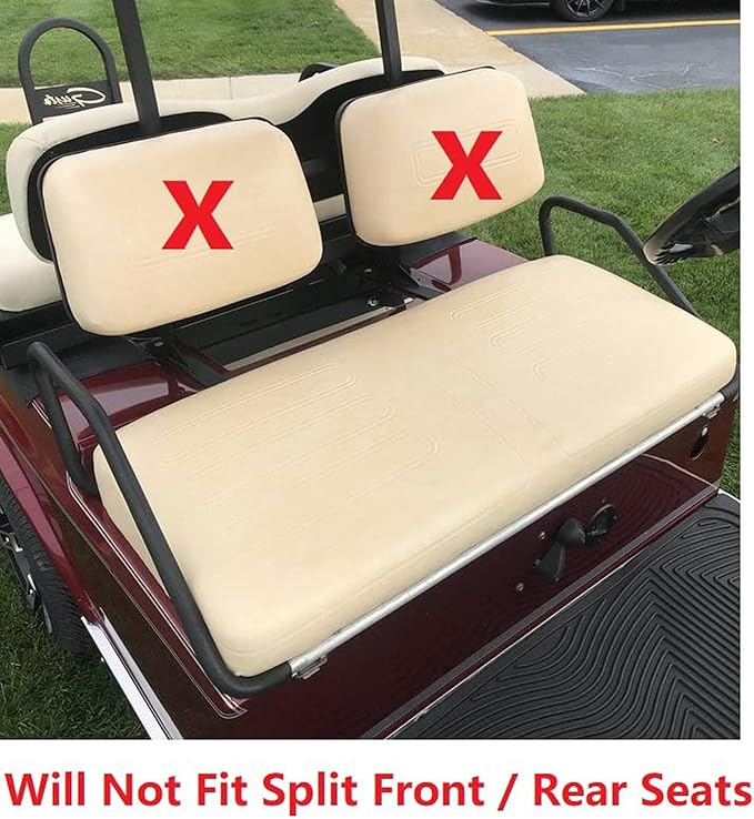 Huskey 4PCS Golf Cart Front/Rear Seat Covers for EZGO Medalist/TXT 94-13 Custom Two-Tone Black/Limegreen Diamond Stitching with Limegreen Piping, Marine Grade Vinyl Material, Staple on Design