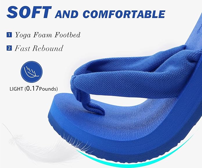 KuaiLu Flip Flops for Women with Arch Support Yoga Mat Comfortable Summer Beach Walking Thong Cushion Sandals Slip On Indoor Outdoor