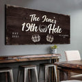 TAILORED CANVASES Golf Art Decor - Personalized Vintage Golf Wall Art Sign for Man Cave, Bedroom, Basement, Home Bar and Custom Gift for Husband, Dad, Wedding & Anniversary - 19th Hole Sign, 48"x16"