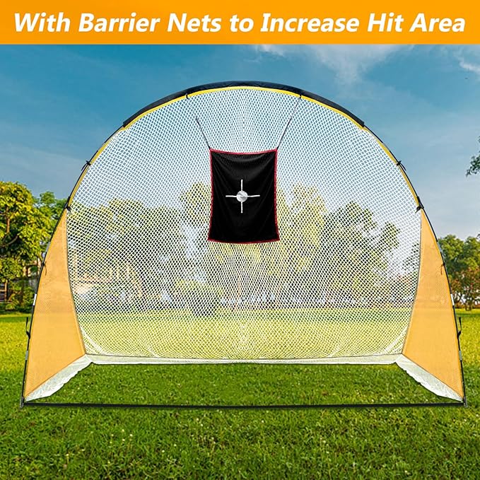 Gagalileo Golf Net: 10x7ft Practice Driving with Barrier Tur Mat Target for Backyard Home Adults Beginners
