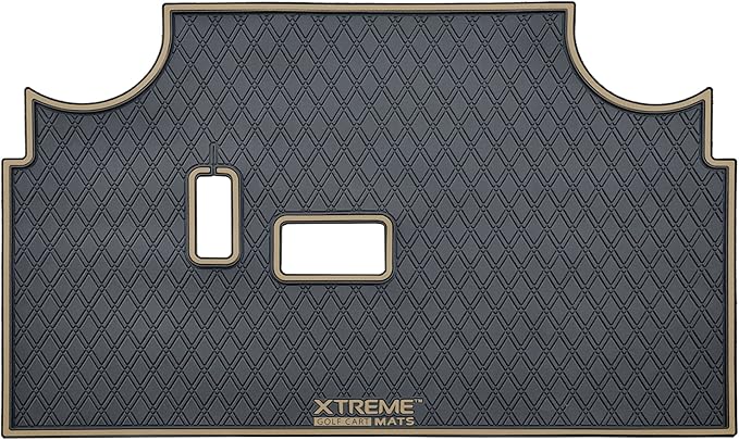 Xtreme Mats Evolution Golf Cart Floor Mat, Full Coverage Golf Cart Liner Protects OEM Flooring - Only Fits Evolution Classic Plus/Classic Pro/Forester/Turfman Carts (2022 and Prior) - Beige Trim
