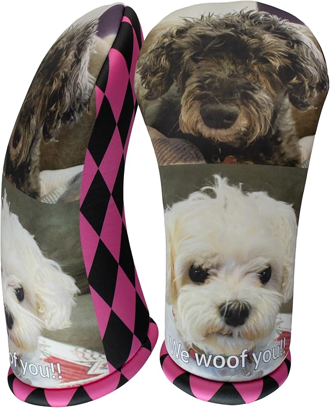 Custom Golf Driver Head Cover for Dogs – Personalized Pet Photo, Name & Text | Dog Lover Golf Gift | USA-Made Driver Headcover with Thick Foam Protection by BeeJos