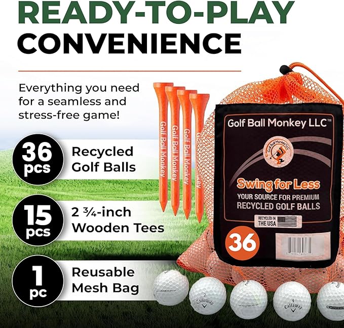 Golf Ball Monkey Cheap Recycled for Callaway Golf Balls Mix for Callaway Supersoft Golfballs, Superfast, Superhot, Warbirds, Diablo, Hex Tour Soft & More