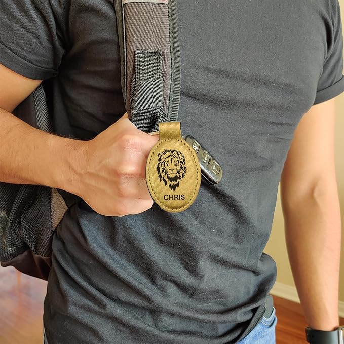 LaserGram Oval Keychain, Disc Golf, Personalized Engraving Included