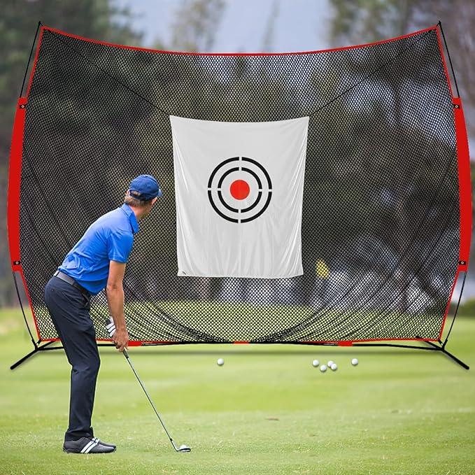 Golf Target Hitting Cloth - 6 X 5 FT White Fast Setup Sturdy Practice Trainers Basement Yard for Golfers Adults Players Teens Gifts