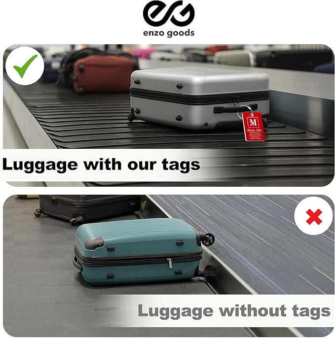 Personalized Luggage Tag | 2 Pack | Custom Luggage Tags for Suitcases | Kids Backpack Tag | 10 Color Options & Choose Font, Font Color