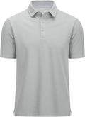 MAGCOMSEN Men's Polo Shirts Short Sleeve Cotton Pique 3 Button Classic Fit Casual T-Shirt Performance Golf Shirts