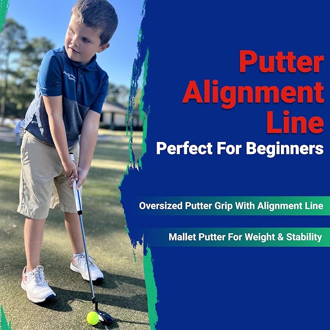 Fingerprints Junior Golf Club Set - Perfect for Junior Golfers - Left-Handed & Right-Handed Options - Complete Set in Multiple Sizes with Driver, Hybrid, 7i, PW, Putter & Stylish Stand Bag
