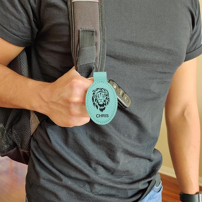 LaserGram Oval Keychain, Disc Golf, Personalized Engraving Included