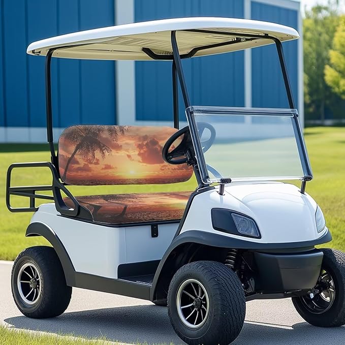 Golf Cart Seat Covers, Universal Fit & Nonskid Bottom Fits for Club Car 2 Person Seats Golf Carts