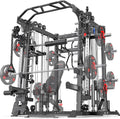 Smith Machine，Multi-Function Squat Rack Power Cage with Cable Crossover System,with Optional Weight Bench, Olympic Barbell Weight Set, for Home Gym