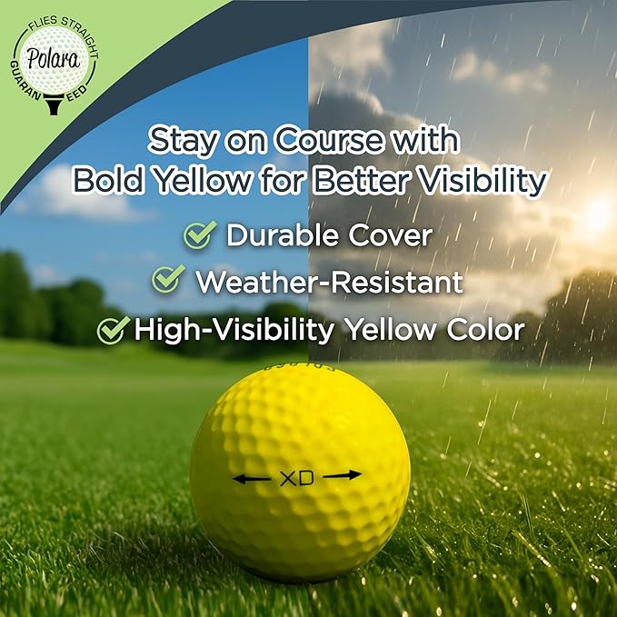Polara Golf Self-Correcting Golf Balls – Soft Feel, Anti-Slice & Hook Correction, Exceeds USGA Limits, Dimple Pattern, High-Performance Balls for Men & Women