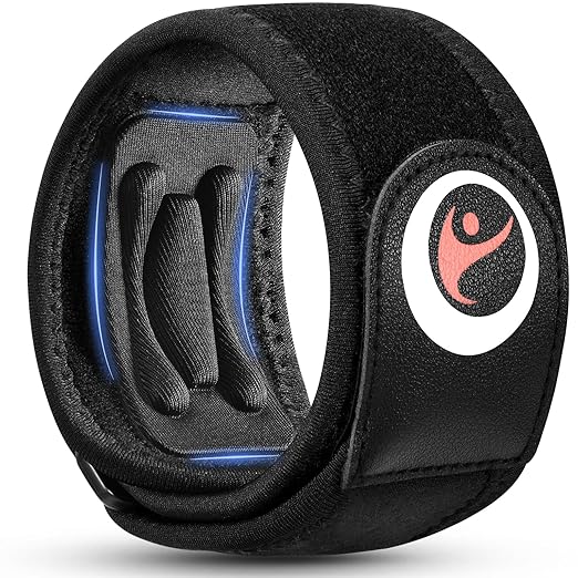 Tennis & Golfer's Elbow Brace for Men & Women with Tendonitis & Elbow Pain Relief - Adjustable Strap & Compression Pads, Arm Forearm Support Band - Black 1 Pack