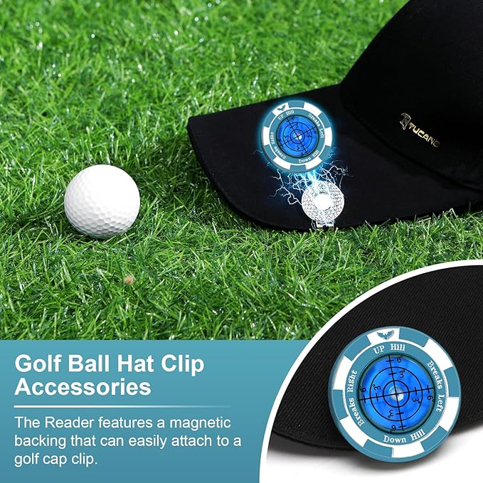 SlopeVision Pro Golf Green Reader with Hat Clip, Horizontal Bubble Level & Golf Ball Marker – High Precision Green Reading Aid, Ideal Golf Gift for Men & Women
