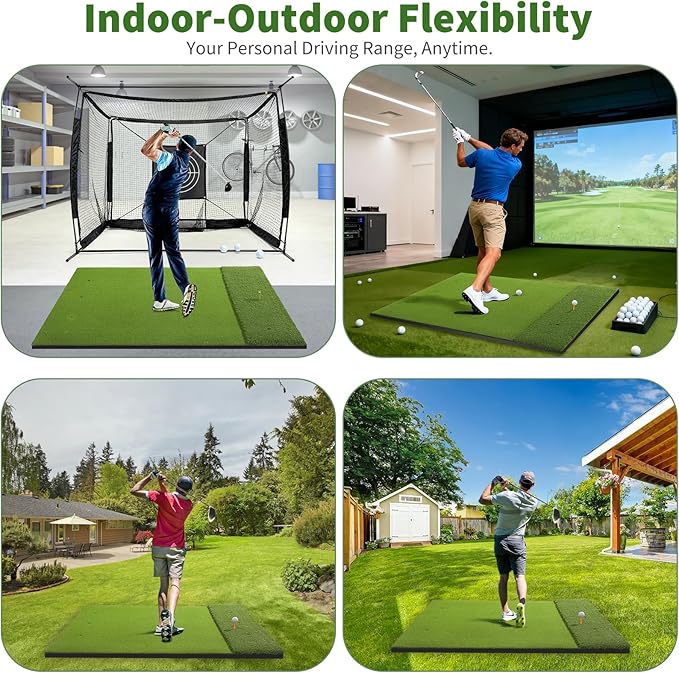 Fanshaw Premium Dual-Turf Golf Mat: 5x4ft 40MM-50MM Thickened for Backyard, Driving Range, Indoor & Outdoor Practice Hitting, Swing & Chipping, Ideal Gifts for Men Dad