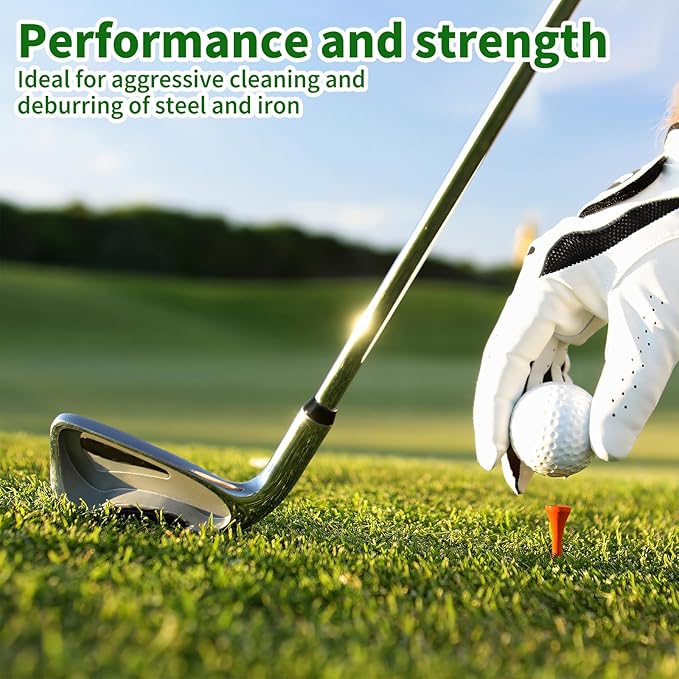 4 PCS Golf Club Cleaning Brush Set - Stainless Steel Golf Clubs Head & Hosel Brush with 1/4" Hex Shank Brass Hosel Wire Brush - Electric Drill Wire Brush Tool for Deep Cleaning Wood and Iron Debris