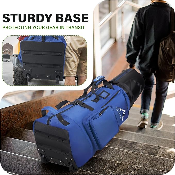Golf Travel Bag with Hard Case Top, 1680D Heavy Duty Oxford Golf Club Travel Bags for Airlines with Wheels Easy to Maneuver