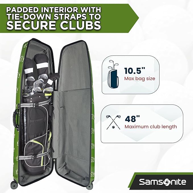 Samsonite Tour Classic Golf Hard Case Golf Travel Bag, Lightweight & Durable ABS Shell, 360 Degree Multi-Directional Wheels