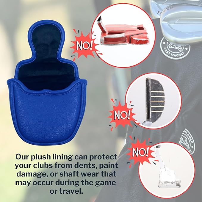 Classic Blade and Mallet Putter Headcovers with Madson Golf Cart Magnet for Secure Positioning and Quick Access, Protective PU Leather Head Covers, Magnetic Golf Accessories
