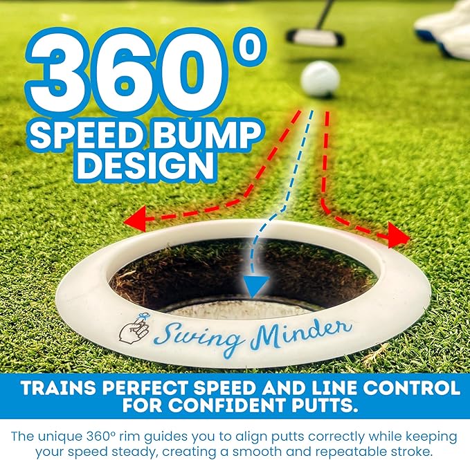 Swing Minder Speed Trap Putting Ring – Precision Golf Putting Disc for Indoor & Outdoor Golf Putting Practice – Standard 4.25” Golf Putting Rings as Putting Target for Golfers