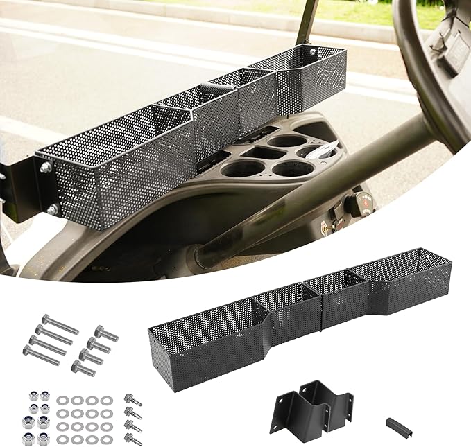 XUANYUDG0769 Golf Cart Front Inner Basket Mesh Storage Tray Organizer Extended Additional Storage for Golf Carts