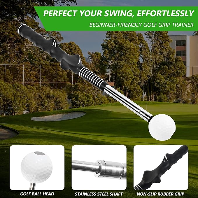 Professional Golf Swing Trainer and Golf Grip Trainer | The Ultimate Golf Training Aid for Practice, Chipping and Putting, Improve Your Consistency and Accuracy