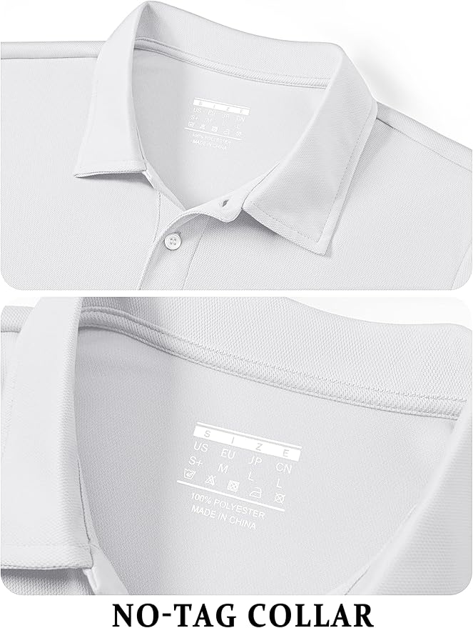 TACVASEN Mens Golf Shirt Dry Fit Mens Polo Shirts Short Sleeve Performance Golf Polos for Men with Collar Work Shirts