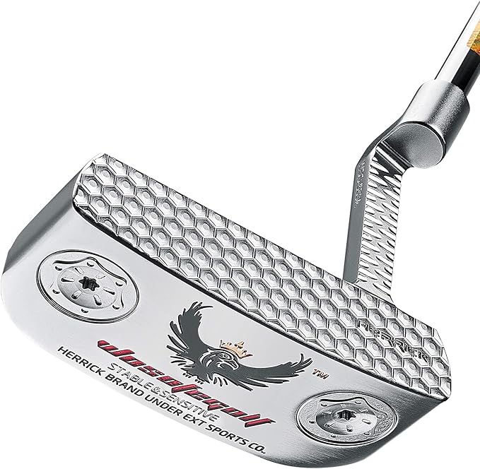 Golf Club Putter,Men Right Hand Golf Club,with Black Red HeadCovers PU Grip CNC Steel Mallet Professional