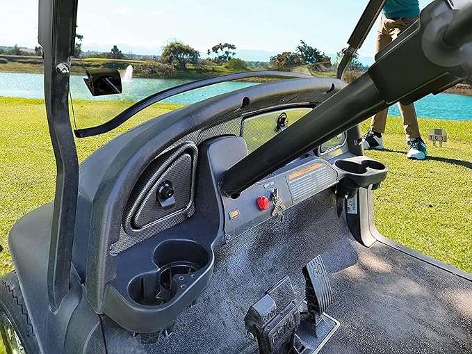 Huskey Dash Kit W/Locks for Club Car Precedent Carbon Fiber/Woodgrain/Glossy Black Finish, Mold Injected Plastic for 2004-2008.5 or 2008.5-Up Precedent Golf Cart