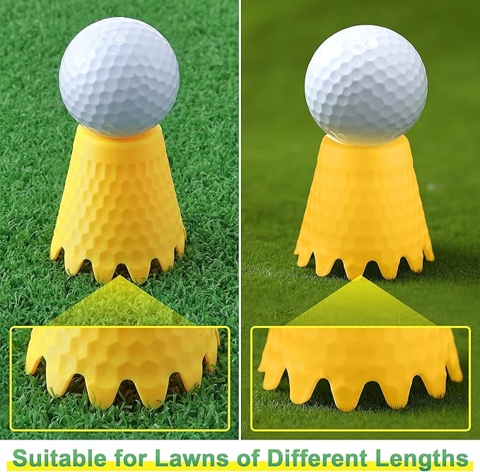 8 Pack ‌Simulator Golf Tees, TPU Unbreakable Material, Height from 1/4" to 2", Suitable for Indoor, Outdoor, Winter, Golf Mats, Turf and Driving Range