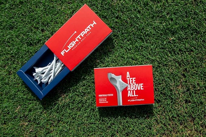 Flightpath Diamond Golf Tees – Patented Design to Reduce Spin for Long, Straight Drives – Low-Friction Long Tees, Robotically Tested for Ball Spin – USGA Approved Performance