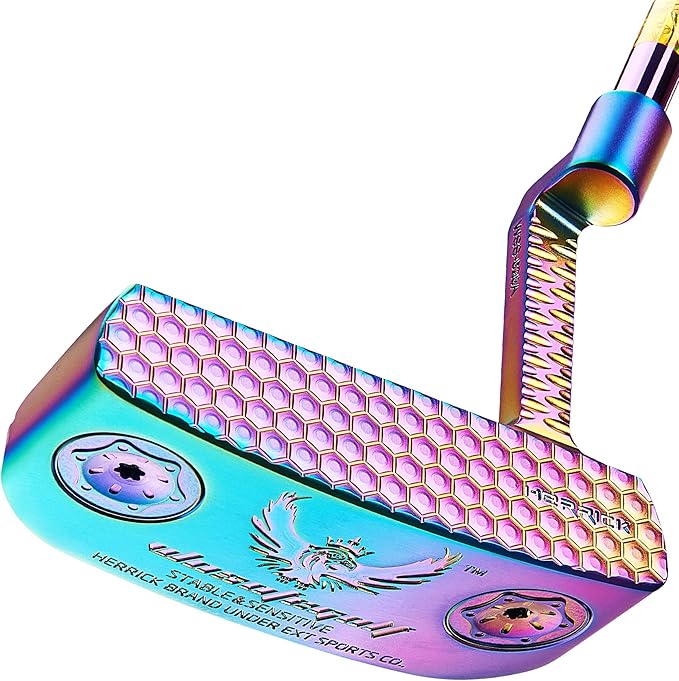 Golf Club Putter,Men Right Hand Golf Club,with Black Red HeadCovers PU Grip CNC Steel Mallet Professional