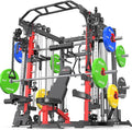 Smith Machine，Multi-Function Squat Rack Power Cage with Cable Crossover System,with Optional Weight Bench, Olympic Barbell Weight Set, for Home Gym