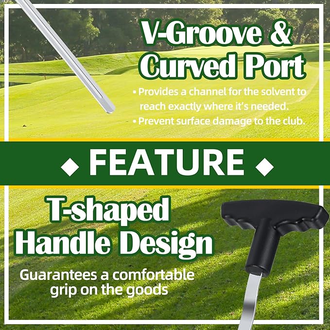 Golf Grip Removal Tool, 12" V-Groove Grip Remover Saver for Standard Length Swinging Grips, High-Carbon Steel Golf Club Regripping Kit, Golf Supplies, Golf Grip Kit, Grip Repair Tool