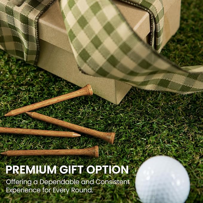 Amy Sport Golf Tees Western Birch Wood 5X More Durable 5X Stronger Value 50 Pack 1 1/2 2 3/4 3 1/4 Inch, Reduce Friction Wooden Long-Lasting, Spin Tall Sturdy Base for Stability