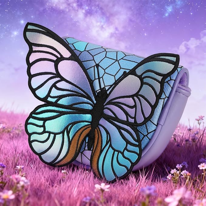 Funny Golf Head Covers, Putter Cover for OZ1 MEZZ 1 MEZZ1 MAX Putters, Center Shaft Mallet Putter Cover with Magnetic Closure, Three-Dimensional Butterfly Design and PU Leather Material