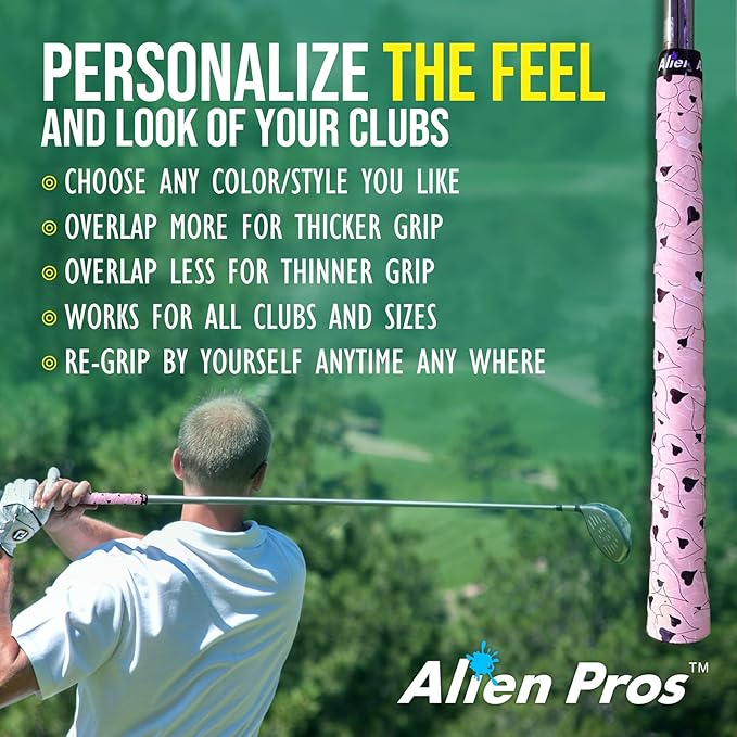 Alien Pros Golf Grip Wrapping Tapes - Innovative Golf Club Grip Solution - Enjoy a Fresh New Grip Feel in Less Than 1 Minute