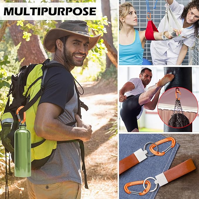 6pcs Small Carabiner Clips, 9KN (2023lbs) Heavy Duty, Lightweight Carabiner for Camping, Hiking, Keychain, Gym, Dog Leash