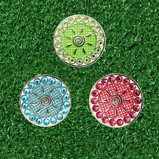 Myartte Golf Ball Markers Crystal Ball Markers Pack of 3