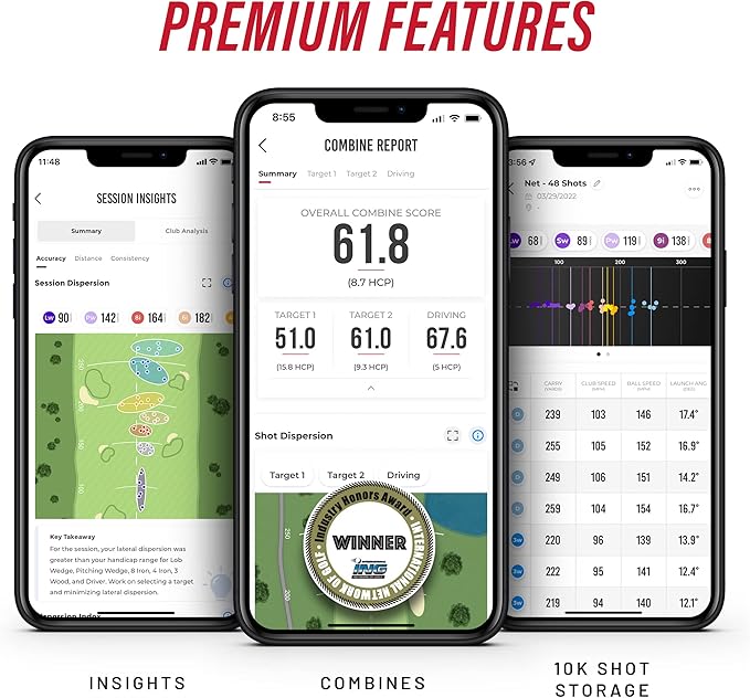 Rapsodo Mobile Launch Monitor for Golf Indoor and Outdoor Use with GPS Satellite View and Professional Level Accuracy, iPhone & iPad Only