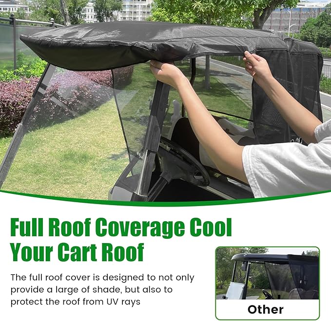 10L0L Golf Cart Sun Shade Cover for Yamaha G29 Drive2-2 Passenger Golf Cart Summer Covers, UV Heat Resistant Sunshade Curtain