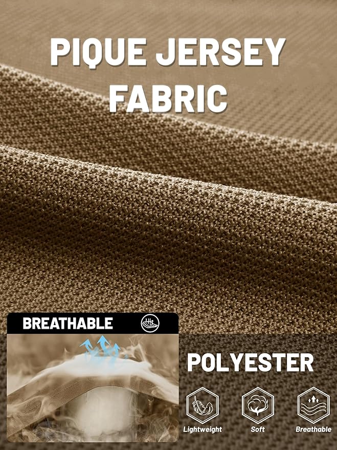 TACVASEN Mens Polo Shirt Short Sleeve Tactical Performance Collared Work Golf Shirts Dry Fit Pique Polos for Summer