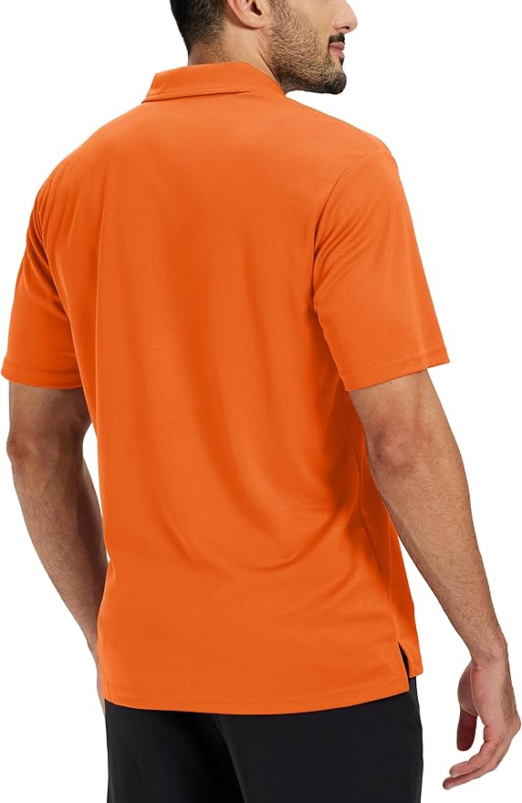 TACVASEN Mens Polo Shirts Short Sleeve Dry Fit Performance Breathable Golf Shirt with Collar Tennis Casual Business Work