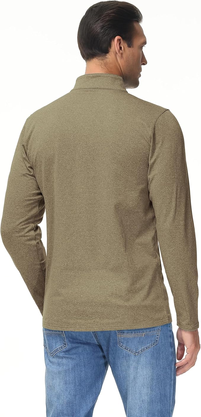 Boladeci Men's Quarter Zip Pullover Premium Fleece Lined Heather Long Sleeve Golf Shirts Midweight 1/4 Half Zip Sweatshirts