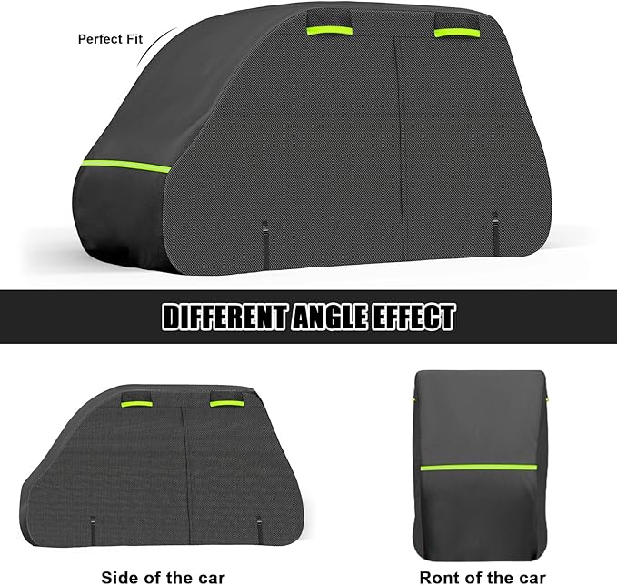 SAPUBK Golf Cart Cover Golf Cart Accessories with Side Door Ziper Compatible with Club Car/EZ-GO/Yamaha for Rain UV Dust Protection All Weather