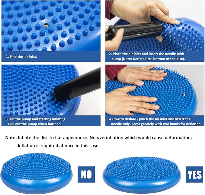 Balance Disc for Chair Wiggle Seat for Sensory Kids Wobble Cushion for Desk Office Exercise - Improve Stability Core Strength Posture Attention - 13” Diameter 2 Pack with Hand Pump