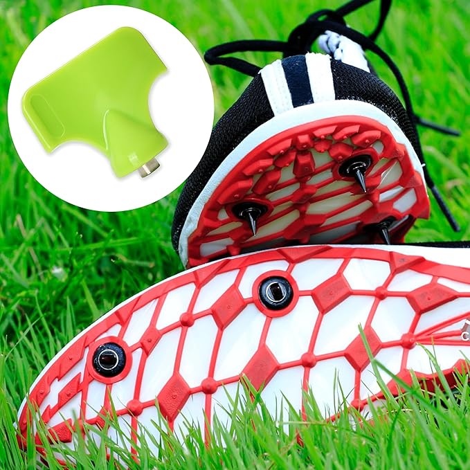 2pcs Spike Wrench Track Tool for Shoes, Steel Sports Shoe Replacement Nail Puller and Field Outdoor Running Studs Cleats Removing Aid Tool (Green)