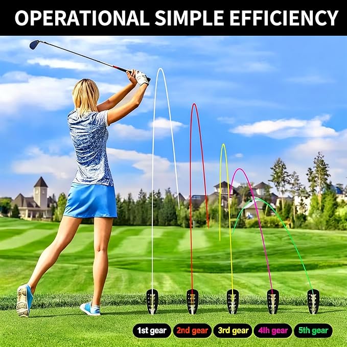 2 Pcs Adjustable Golf Tee Height Setter Tool with 5 Level Indicator, Precision Training Aid for Consistent and Shots, Golf Practice Accessories for Driving Range & Outdoor Use