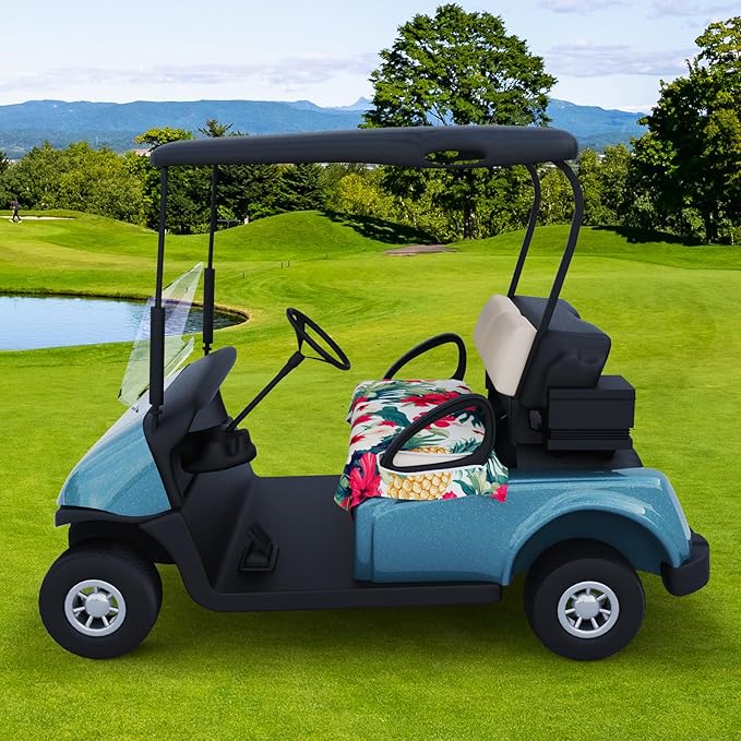 AQQA Golf Cart Seat Covers, Tropical Palm Leaf-Boho-Marble Microfiber Golf Cart Seat Blanket, Golf Blanket, Golf Accessories, Golf Cart Seat Towel Fits All 2-Seat Golf Carts, 55"x 32"