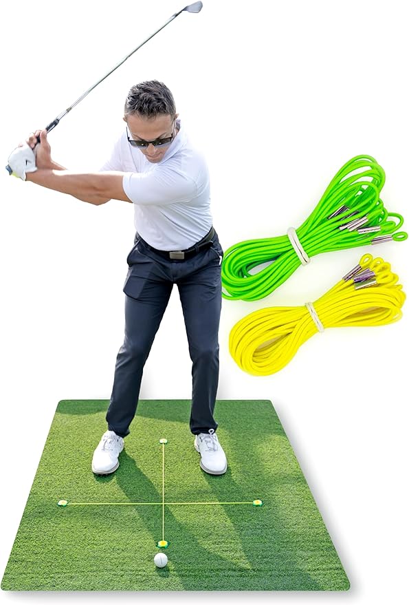Tee Claw - Pack of 10 Lanyards for Golfing Practice - Multipurpose Training Aid, Baseball, Softball and Golf, Great Compliment to Be Used with The Outdoors and Indoors- 5 Green + 5 Yellow